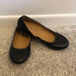 LUCKY BRAND Black Ballet Flats